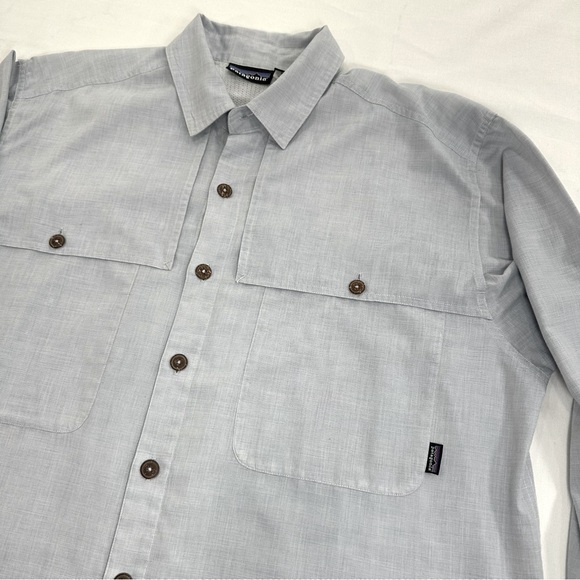 Patagonia Other - Patagonia Vintage Outdoor Long Sleeve Vented Fishing Shirt Pale Blue/Gray Large